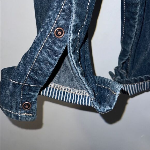 OSH GOSH B ‘GOSH Denim with Striped Detail Overalls-18M NWT! - Picture 5 of 7